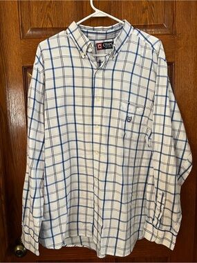 Chaps XXL Men’s Plaid Button Front Collared Long Sleeve Shirt